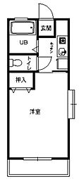 フリーフル善行坂 1Kの間取図画像