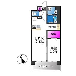 フェリスシエロ堺 1LDKの間取図画像
