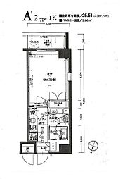 ヴェルト平井 4階1Kの間取り