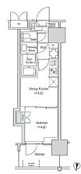 ブルックサイドレジデンス木場 1DKの間取図画像