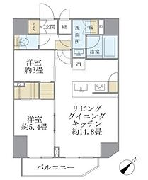 アジールコート町屋 5階2LDKの間取り