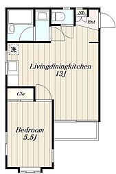 ロワール栗木台 1LDKの間取図画像