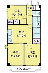 コンコルディア 3DKの間取図画像