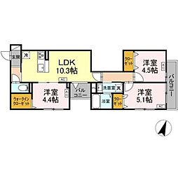 セレスティア西瑞江 2階2LDKの間取り