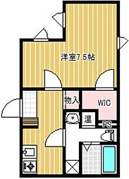 コンポジット上野毛 3階1Kの間取り