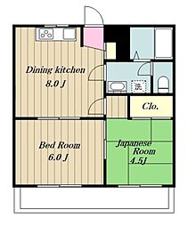 フォーリスト21 2DKの間取図画像