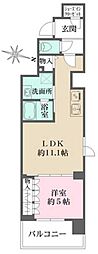 プライムアーバン菊川 5階1LDKの間取り