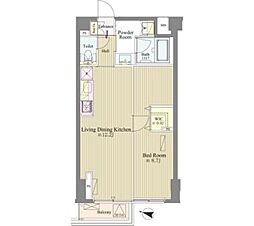 神楽坂南町ハウス 1LDKの間取図画像