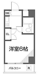ハイムピア8 1階ワンルームの間取り