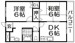 アビリティ.K.池菊第五ビル 2DKの間取図画像