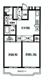 プランドールＳ 3階2LDKの間取り