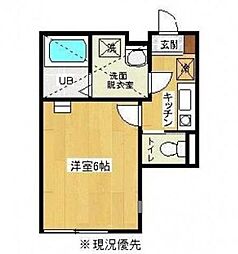 JR横浜線 橋本駅 徒歩9分の賃貸アパート 2階1Kの間取り