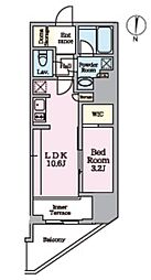 リビオメゾン東陽町ヒュッテ 1LDKの間取図画像