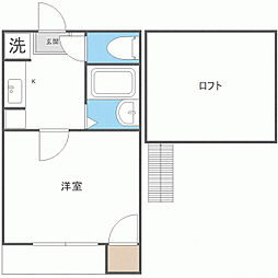 プリメーラ竹下 1Kの間取図画像