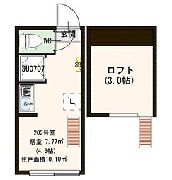 PartireNakano ワンルームの間取図画像