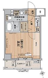 ティモーネプレミアム押上イースト 1Kの間取図画像
