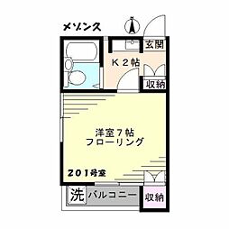 メゾン久 1Kの間取図画像