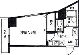 龍生堂橋本ビル 3階1Kの間取り