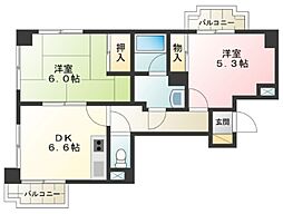 グランドゥール南長崎 4階2DKの間取り
