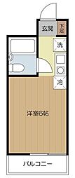 あしのはうす永福 2階ワンルームの間取り