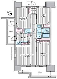 クロスレジデンス東十条 14階2SLDKの間取り