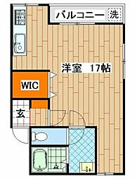 クリフサイド神尾 ワンルームの間取図画像
