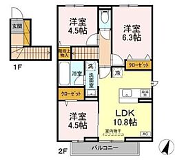 アローパルク 3LDKの間取図画像