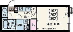 イクシオ南太田 1Kの間取図画像