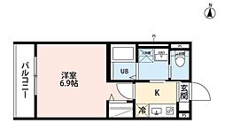 robot home 前原II(ロボットホームマエバラツー) 1Kの間取図画像