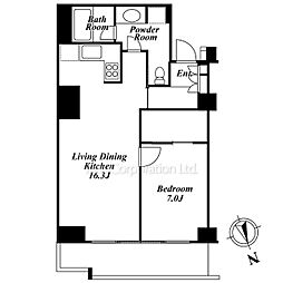 フレンシア外苑西 3階1LDKの間取り