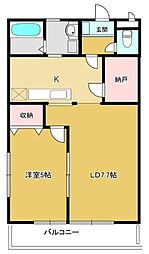 メゾンM&E 1LDKの間取図画像