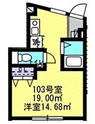 Sincrease用賀 1階ワンルームの間取り