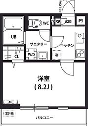 リブリ・GALAXY WOLF 1階1Kの間取り