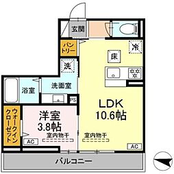 小田急江ノ島線 湘南台駅 徒歩9分の賃貸アパート 1階1LDKの間取り