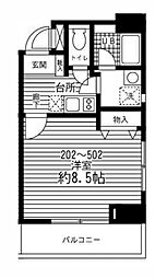 コンフォール深川 4階1Kの間取り