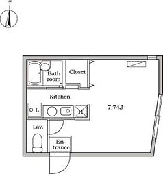 RESIDIA池上A棟 ワンルームの間取図画像