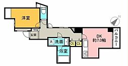 パレドールシュロス千駄木 4階1DKの間取り