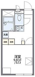 レオパレスキャピタル平松 2階1Kの間取り