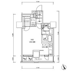 ParkCube愛宕山タワー 1Kの間取図画像
