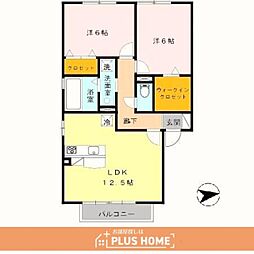 サンヴィレッジ田尻 2LDKの間取図画像