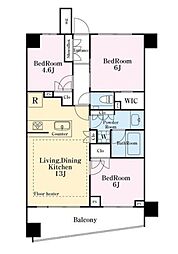 パークナード目黒 3LDKの間取図画像