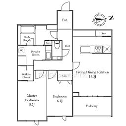ＷｉｔｈＰｌｕｓ三鷹 2階2LDKの間取り