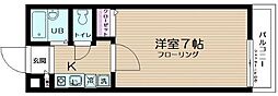 アンビシャス2 1Kの間取図画像