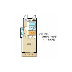 サンパレス花小金井 5階ワンルームの間取り