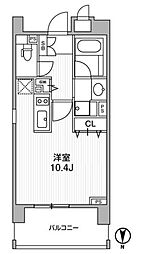 クリオ西池袋 14階1Kの間取り