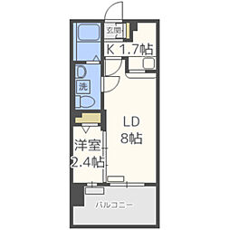 グランフォーレプライム大手門 1LDKの間取図画像