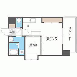 エステート・モア平尾公園通り 1LDKの間取図画像