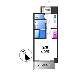 S-RESIDENCE堺浜寺broad 8階1Kの間取り