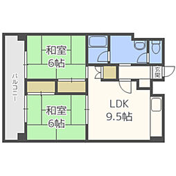 YMコーポ 2LDKの間取図画像