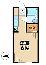 第3一水荘 1Kの間取図画像